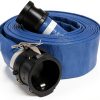 Apache 2" x 50' Blue PVC Lay-Flat Discharge Hose with Poly Camlock-1