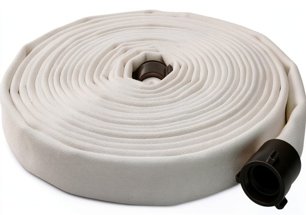 Fire Hose 2 1/2 inch 25 foot White Hose with NH Couplings --3