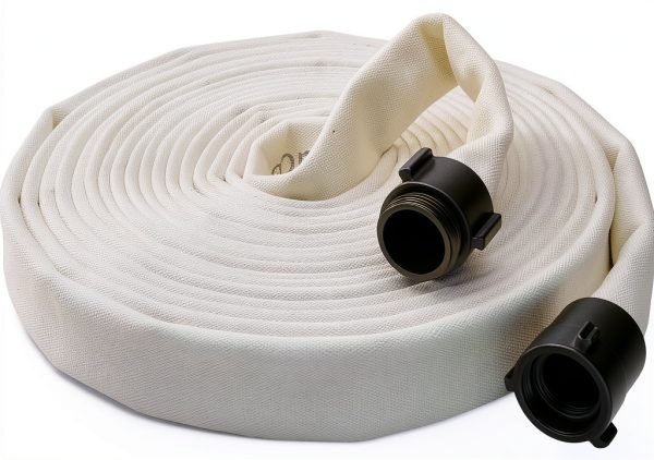 Fire Hose 2 1/2 inch 25 foot White Hose with NH Couplings --4