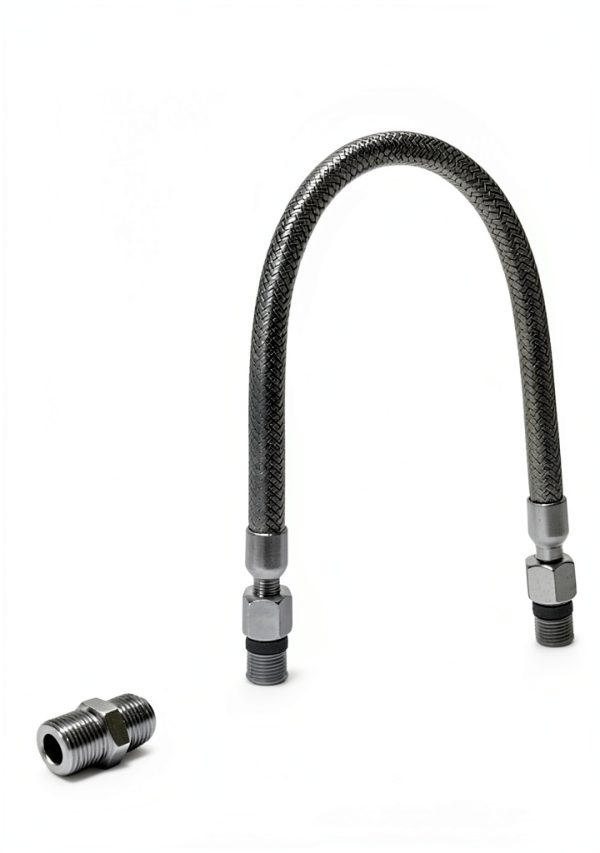 3/8" Compressor Jumper Hose by YaBeHo – 20in Stainless Steel Flexible-1