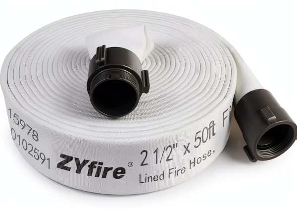 Fire Hose ZYfire 2-1/2" ID x 50 FT Jacket EPDM with Aluminum Couplings-0