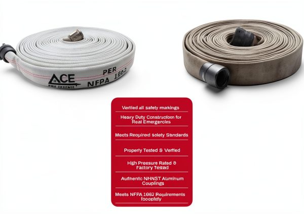 Ace BMF XL.02 Heavy-Duty Nitrile Lined Attack Fire Hose 75ft 1.5in-2