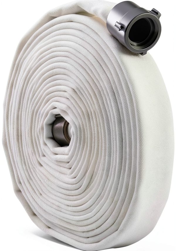 Fire Hose 2 1/2 inch 25 foot White Hose with NH Couplings --0