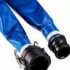 Apache 2" x 50' Blue PVC Lay-Flat Discharge Hose with Poly Camlock-0