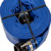 Apache 2" x 50' Blue PVC Lay-Flat Discharge Hose with Poly Camlock-2
