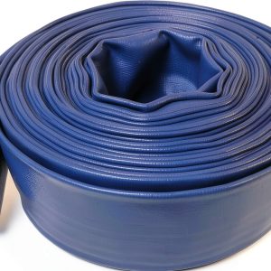 2" x 50' Heavy Duty 6 Bar Blue Lay Flat Discharge and Backwash Hose-0