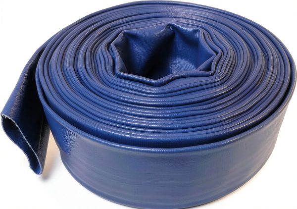 2" x 50' Heavy Duty 6 Bar Blue Lay Flat Discharge and Backwash Hose-0