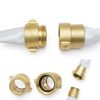 Industrial Fire Hose, 1-1/2" inches x 100ft Hose with NST/NH Brass Couplings, 500 PSI Burst Pressure for Firefighting & Garden Irrigation, White-5