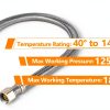 10-Pack HeSun 16-Inch Toilet Hose, 3/8" Comp x 7/8" Ballcock, Stainless Steel Toilet Connector Supply Line(HOSE051-10)-4