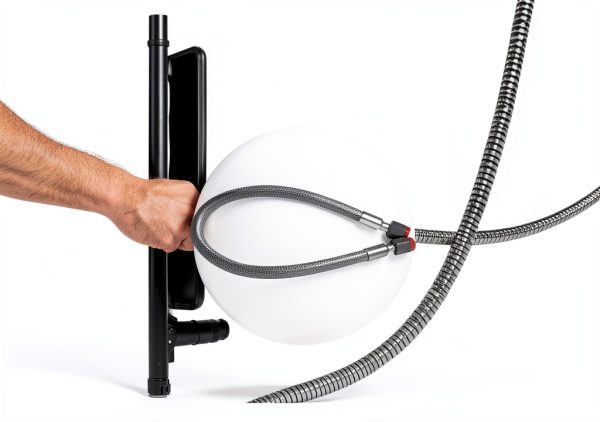 Industrial-Grade Stainless Steel 3/8" Compressor Jumper Hose, 3/8" NPT male,20" Length,750°F，450 PSI,Both Sides Fittings Rotate Freely-4