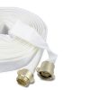 Industrial Fire Hose, 1-1/2" inches x 100ft Hose with NST/NH Brass Couplings, 500 PSI Burst Pressure for Firefighting & Garden Irrigation, White-2