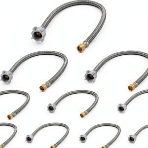 10-Pack HeSun 16-Inch Toilet Hose, 3/8" Comp x 7/8" Ballcock, Stainless Steel Toilet Connector Supply Line(HOSE051-10)-0