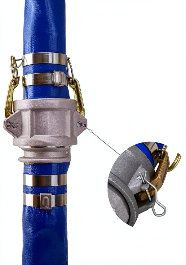 2" ID x 25 ft PVC Lay Flat Discharge Hose with Aluminum Camlock C and-3
