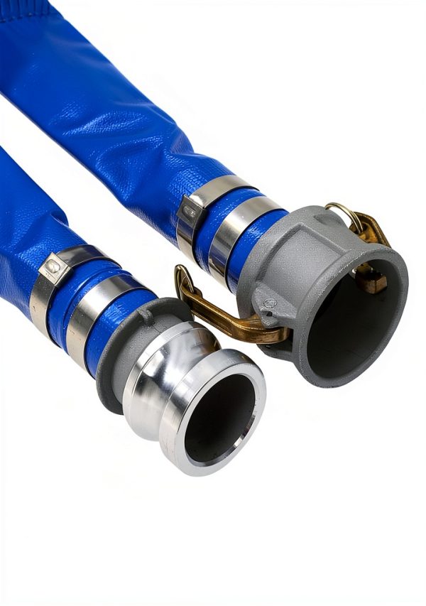 2" ID x 25 ft PVC Lay Flat Discharge Hose with Aluminum Camlock C and-2