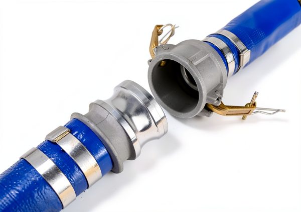 2" ID x 25 ft PVC Lay Flat Discharge Hose with Aluminum Camlock C and-5