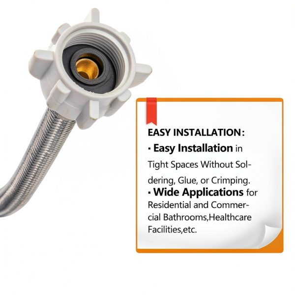 10-Pack HeSun 16-Inch Toilet Hose, 3/8" Comp x 7/8" Ballcock, Stainless Steel Toilet Connector Supply Line(HOSE051-10)-5